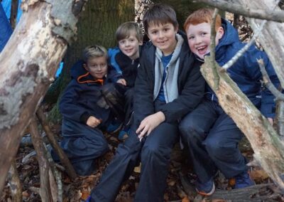 Den Building – Teamwork is put to the test building our woodland dens.