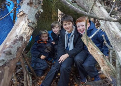 Den Building – Teamwork is put to the test building our woodland dens.