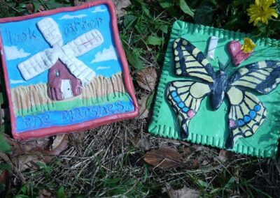 Environmental Tiles – Design and make their own clay tile with a nature conservation theme. Best suited to years 5 and 6 staying for four nights,.