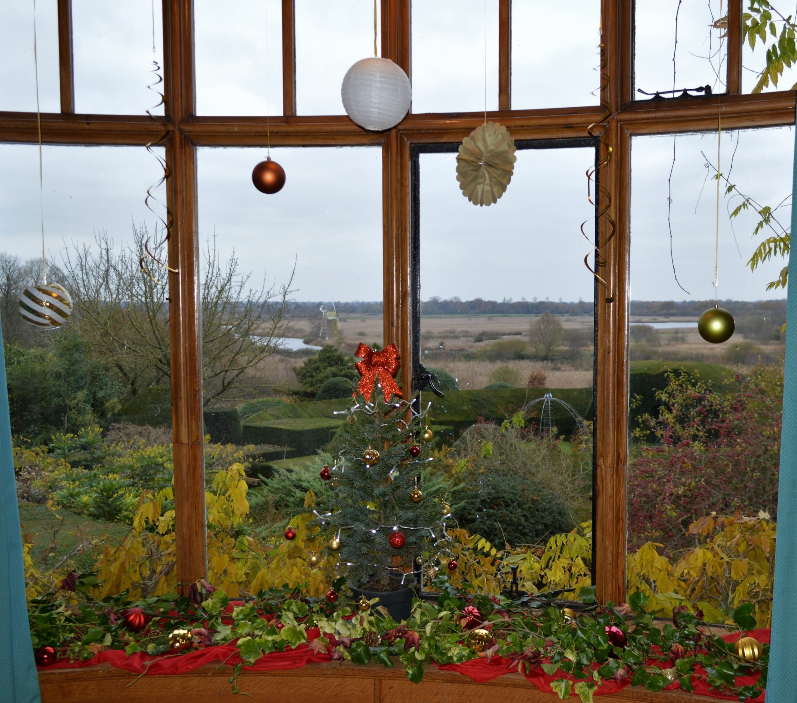 3 Festive window overlooking the Broads